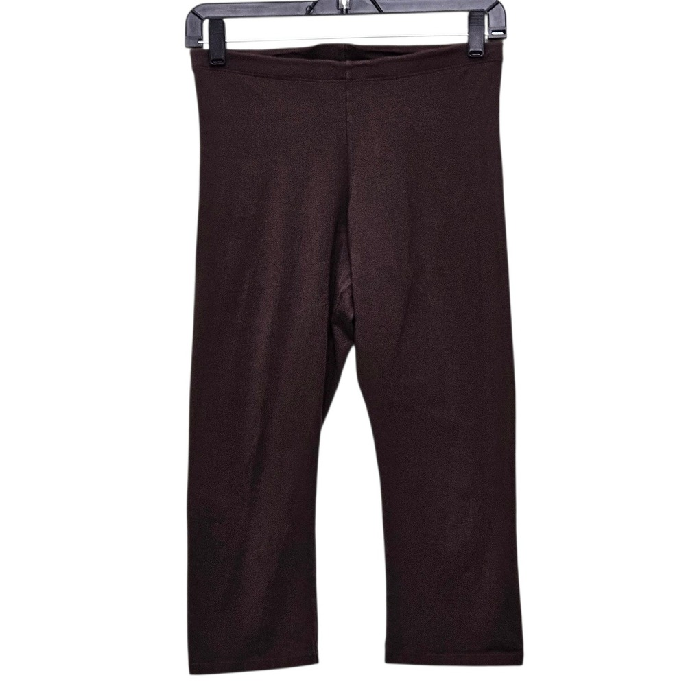 Maggies Organics Brown Organic Cotton Spandex Cropped‎ Leggings Pants Size L